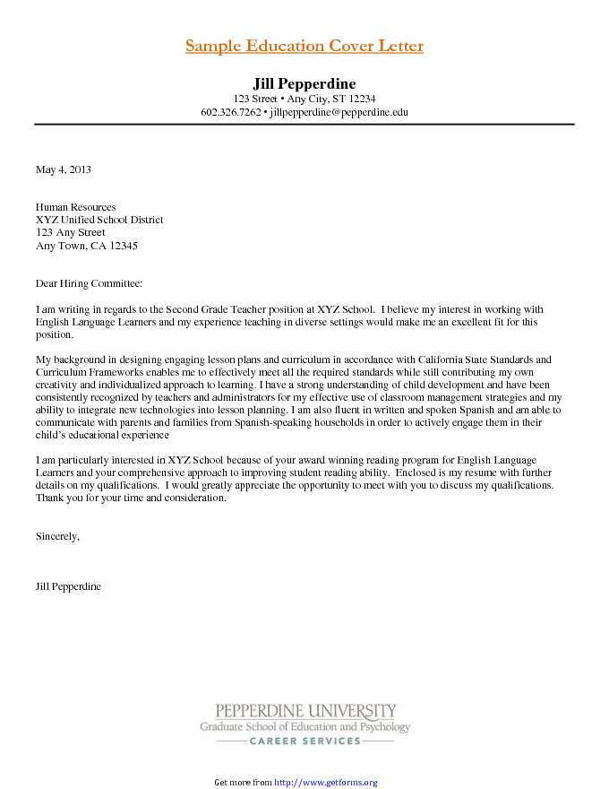 cover letter for teacher template