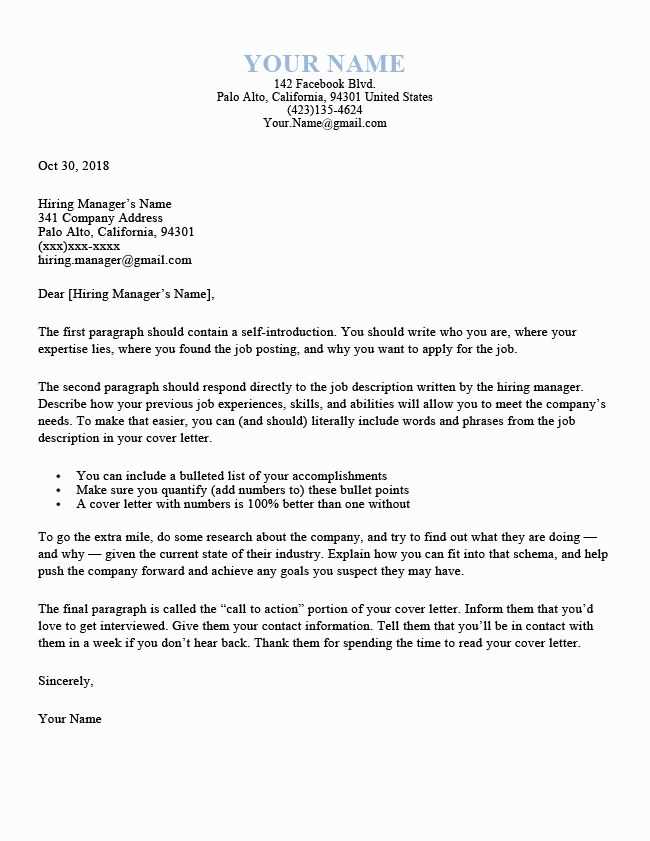 cover letter template download free word