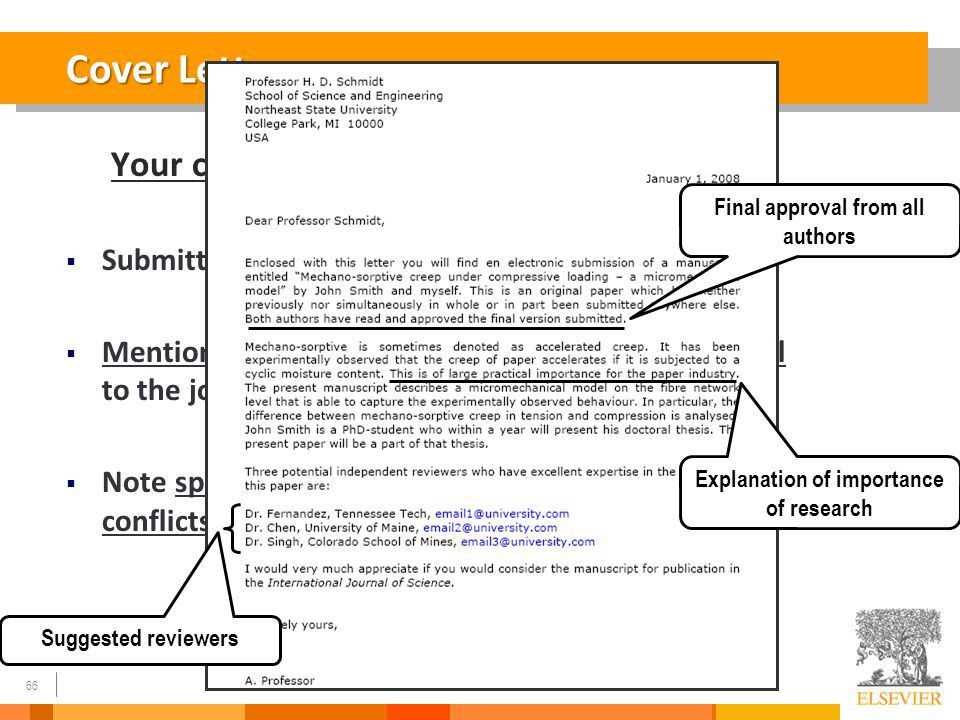 cover letter template for elsevier journal