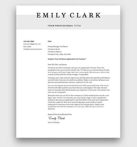 cover letter template free download word