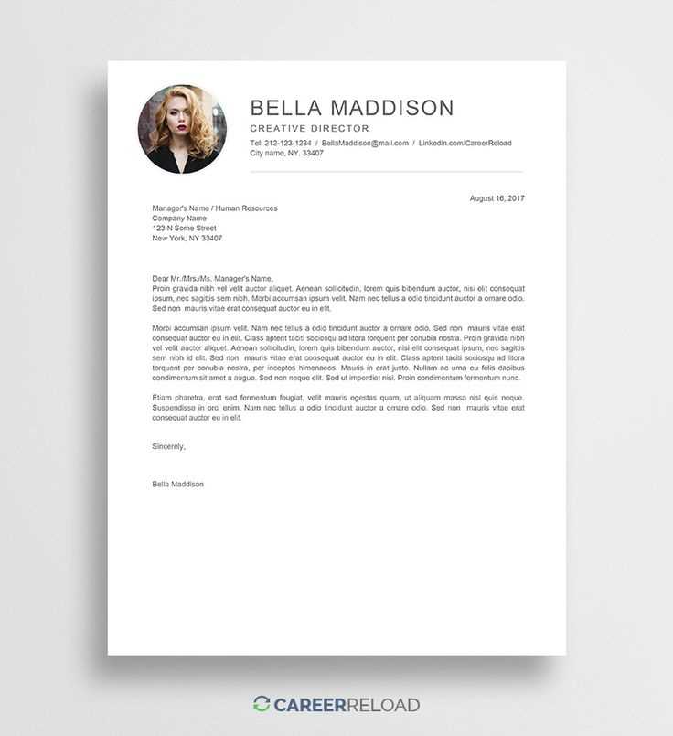 cover letter template free download word