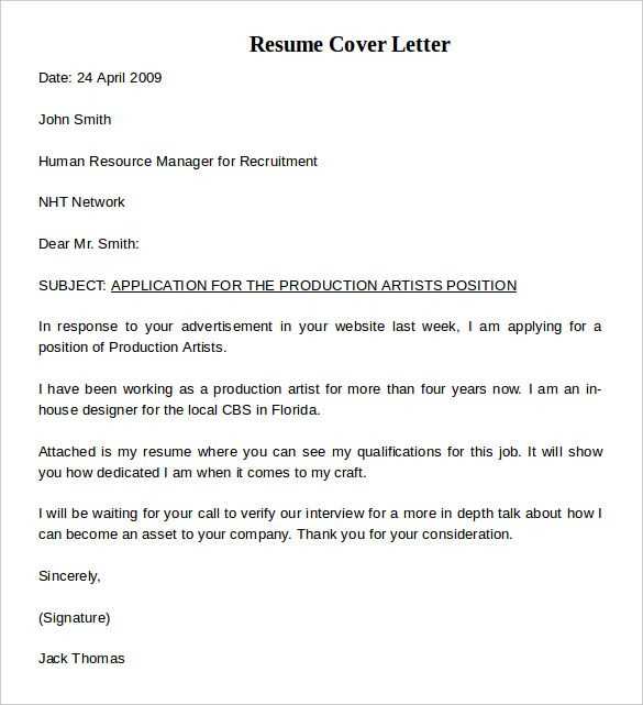 cover letter template free