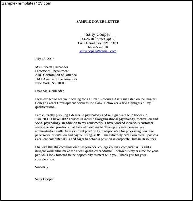 cover letter template pdf free download