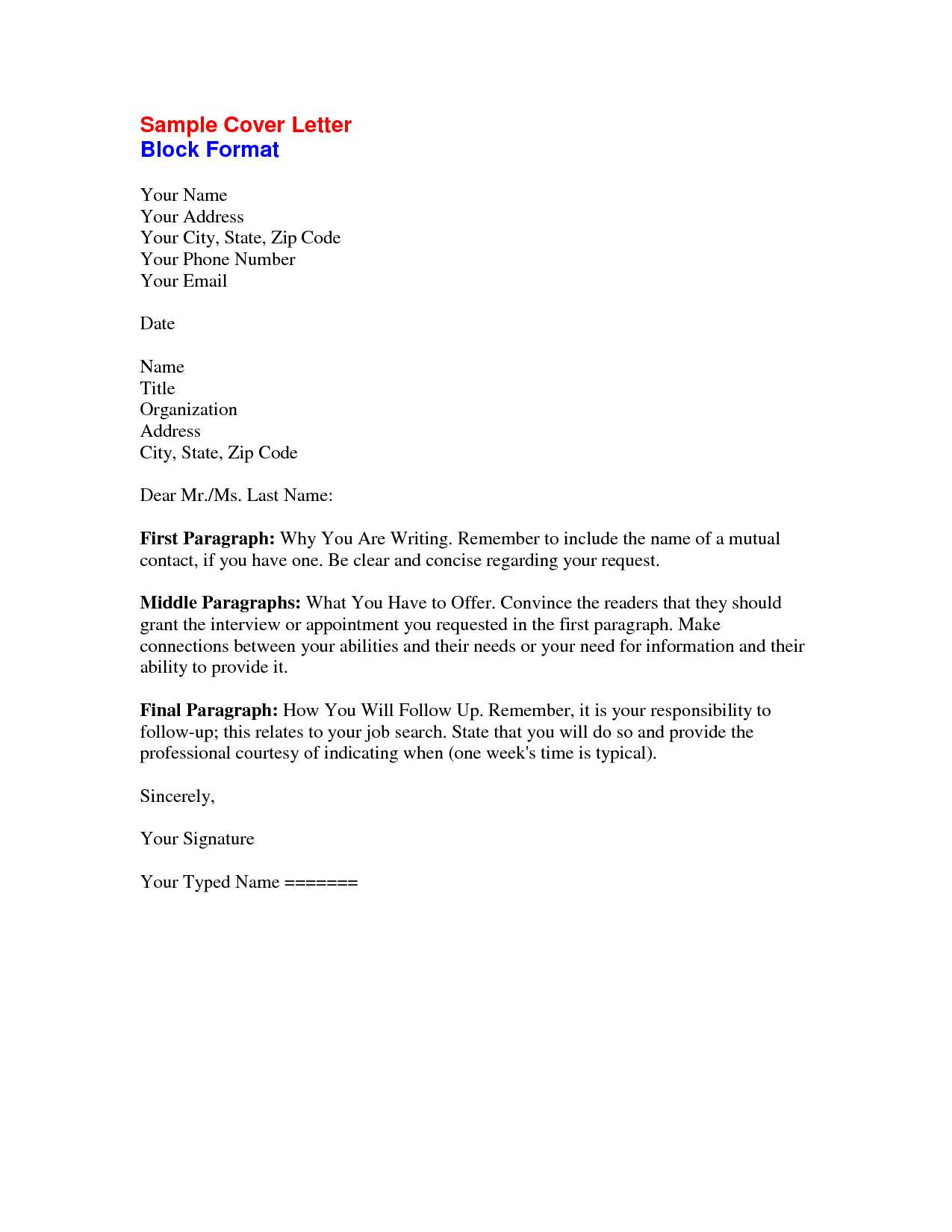 cover letter template to unknown person