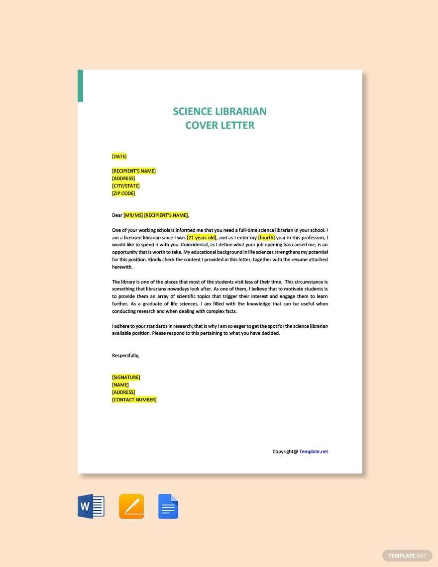 cover letter template word doc free