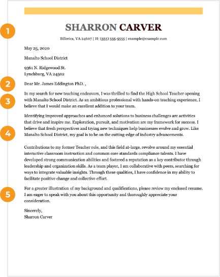 cover letter template word format