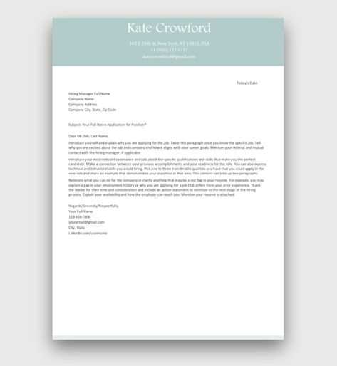 create a cover letter template