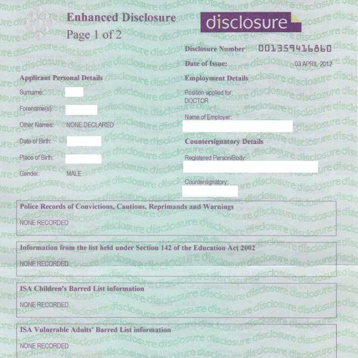 criminal record disclosure letter template