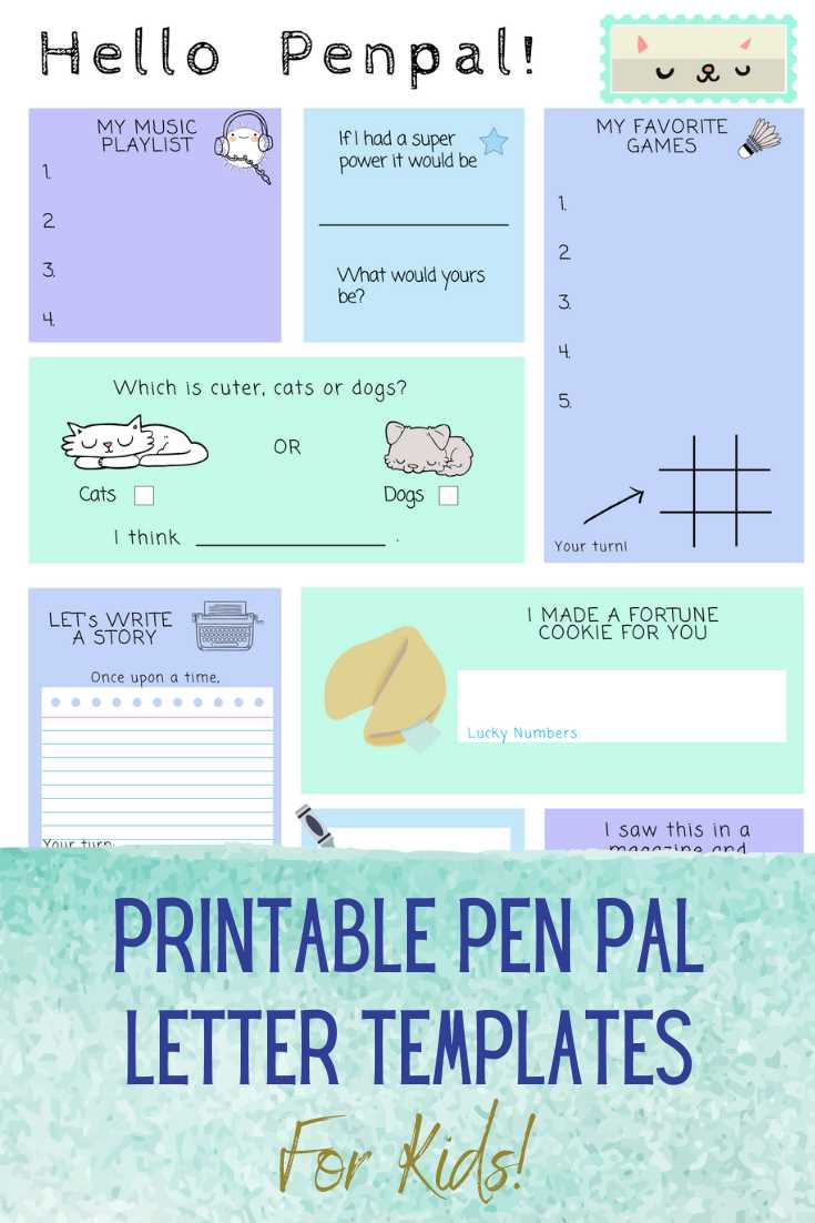 cute pen pal letter template