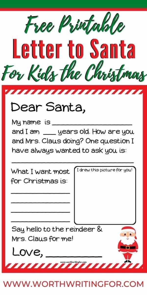 cute santa letter template