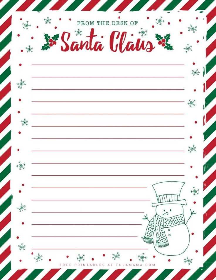 cute santa letter template