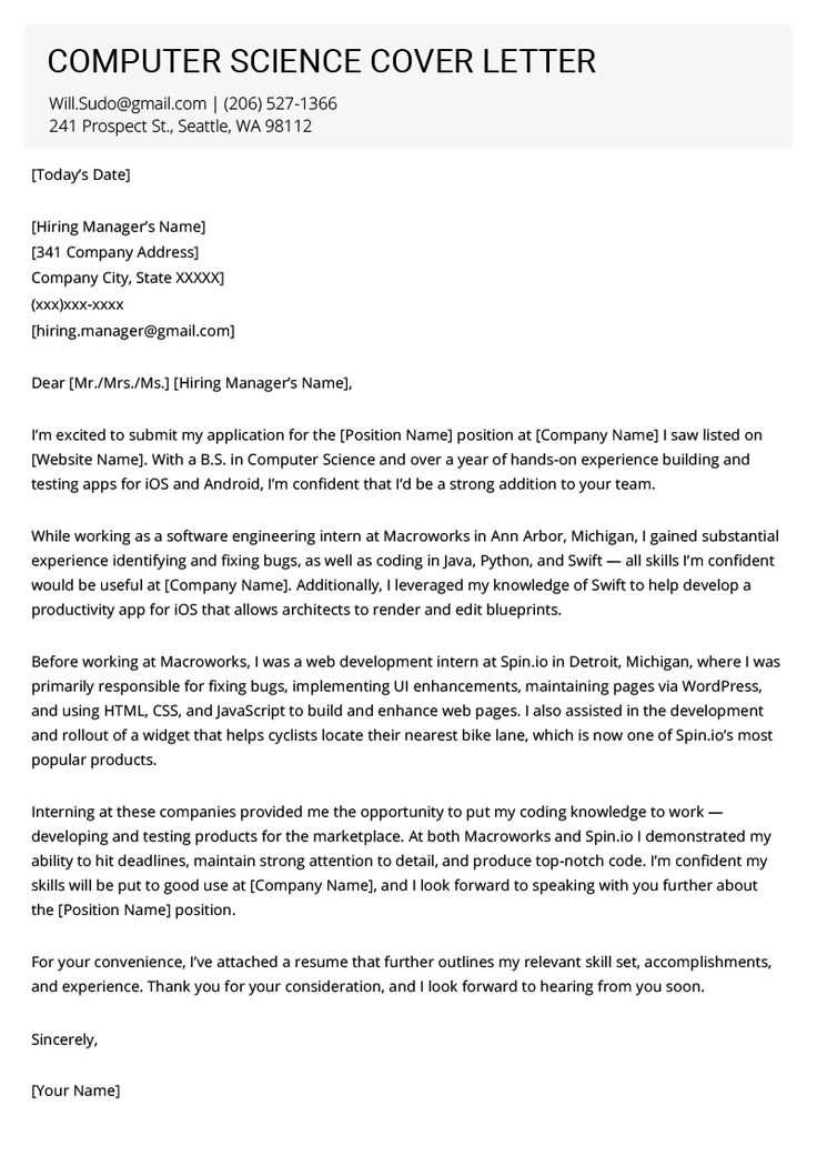 data science cover letter template