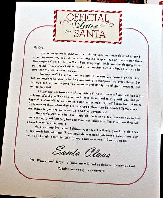 dear elf letter template