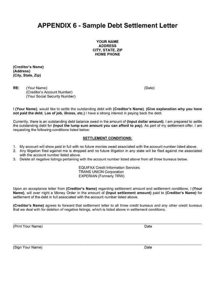 debt consolidation letter template