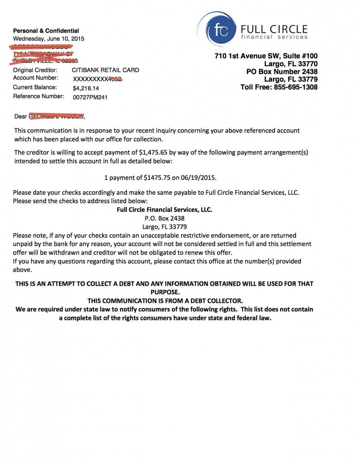 debt consolidation letter template