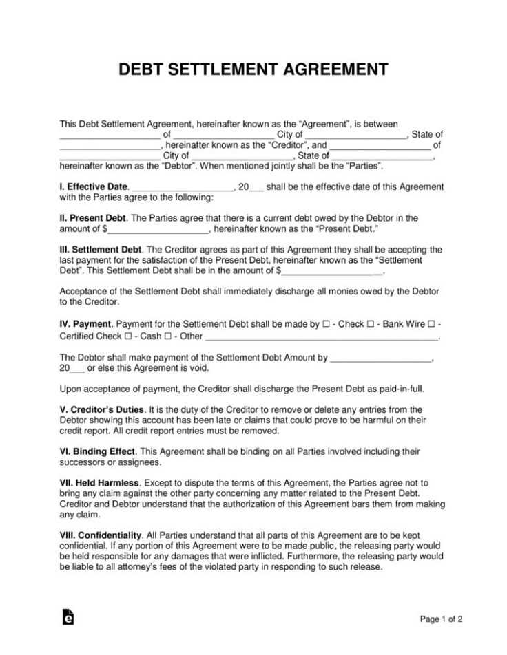 debt settlement letter templates