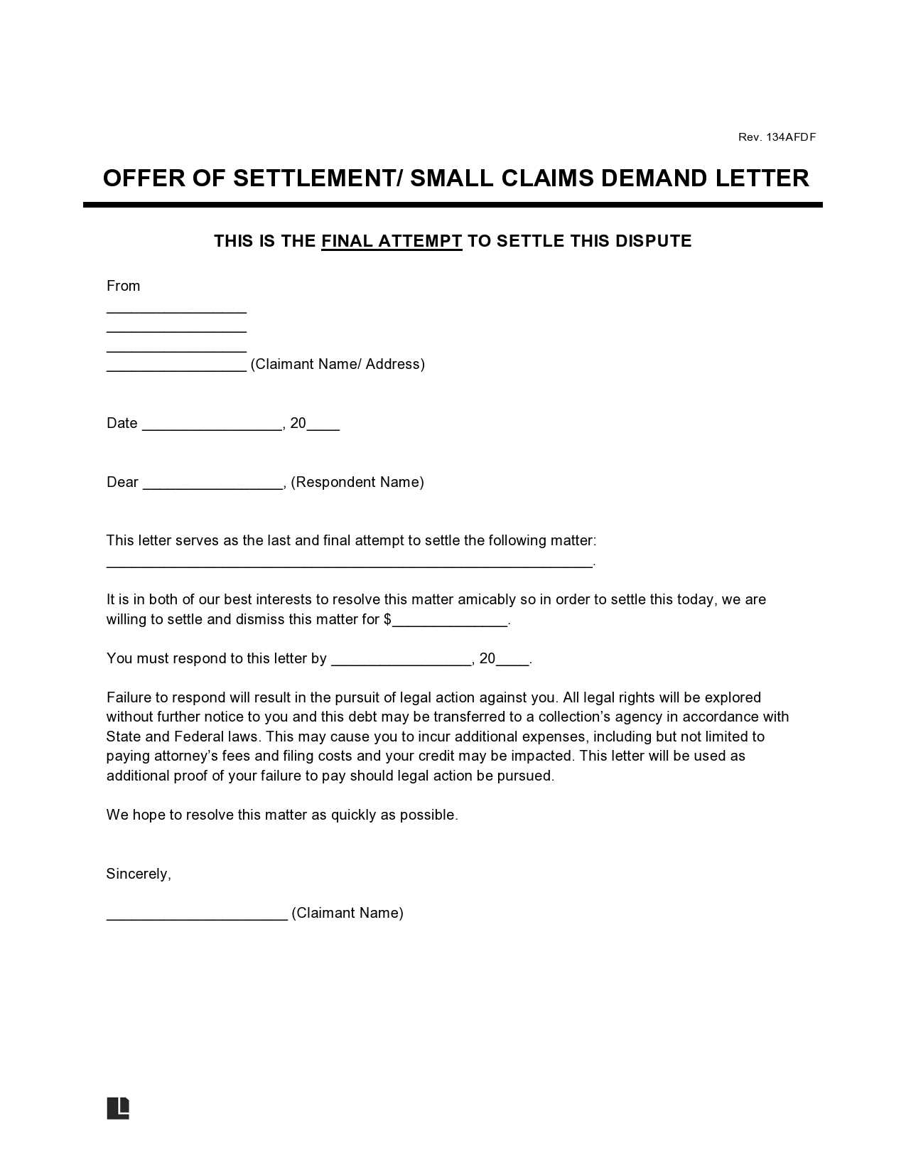 demand letter template bc