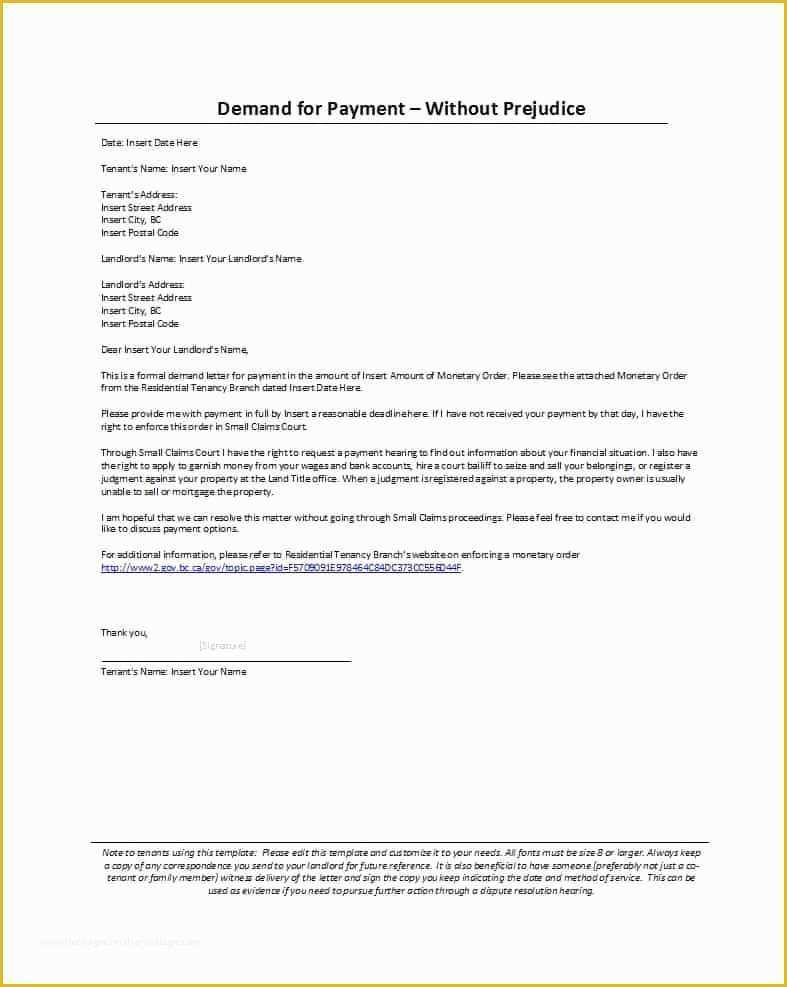 demand letter template bc