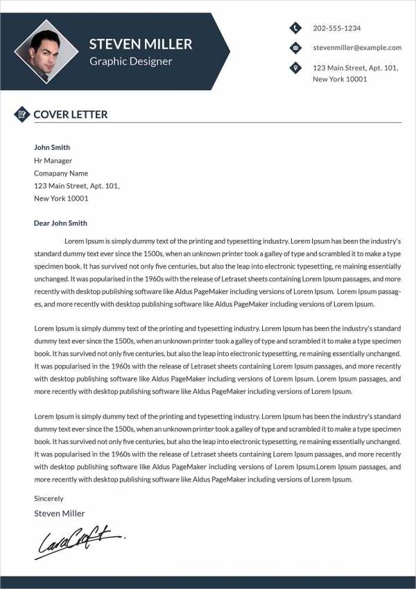 design cover letter template