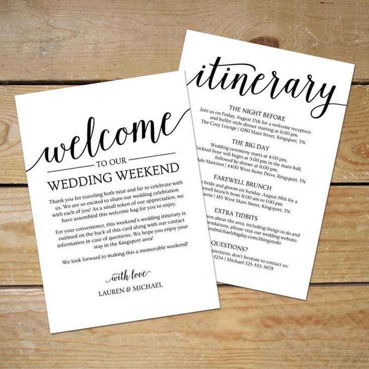 destination wedding welcome letter template