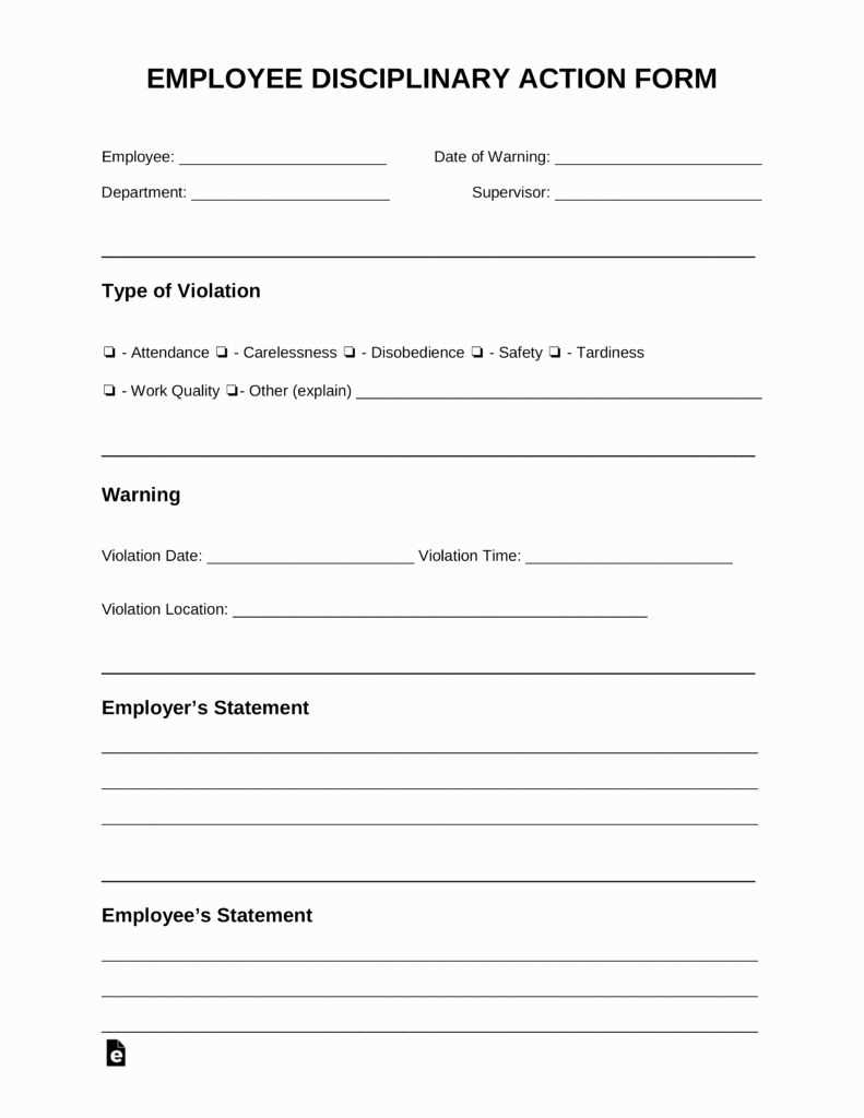 disciplinary letter to employee template