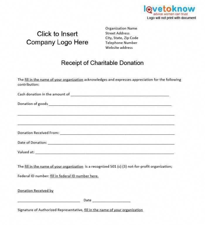 donation letter template for tax purposes