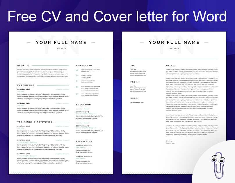 download cover letter template word free