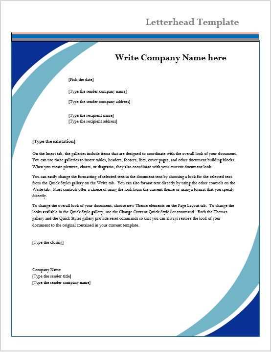 download letter template microsoft word