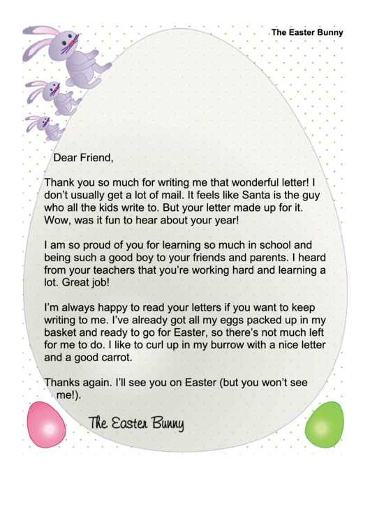 easter bunny letter templates