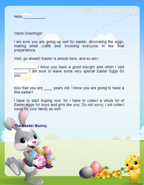 easter letter template free