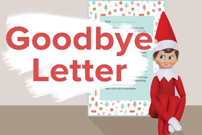 elf letter template goodbye