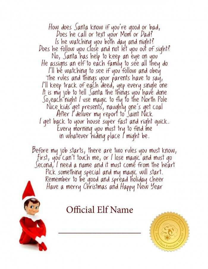 elf letter template word free