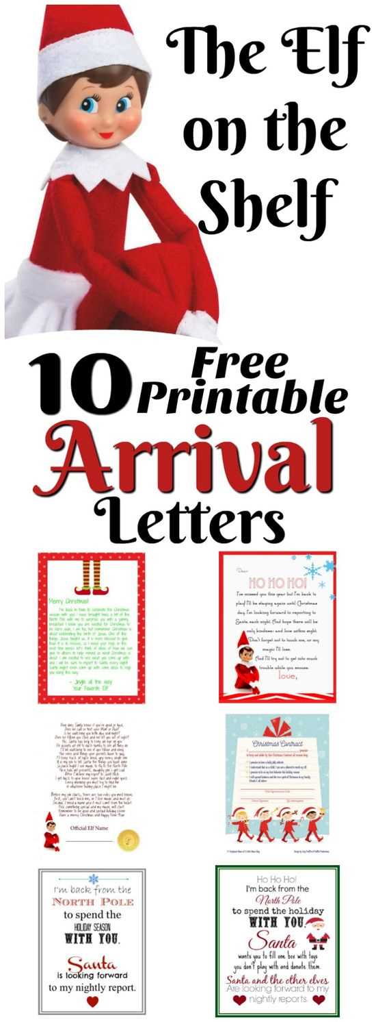 elf on shelf letter template word