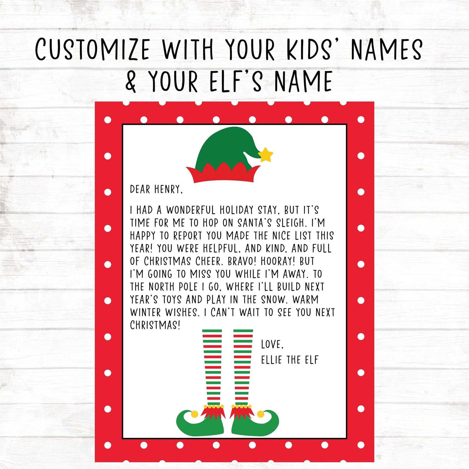 elf on the shelf letter from santa template free