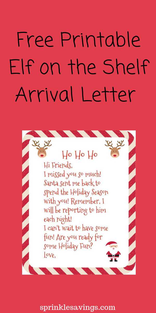 elf on the shelf letter template free