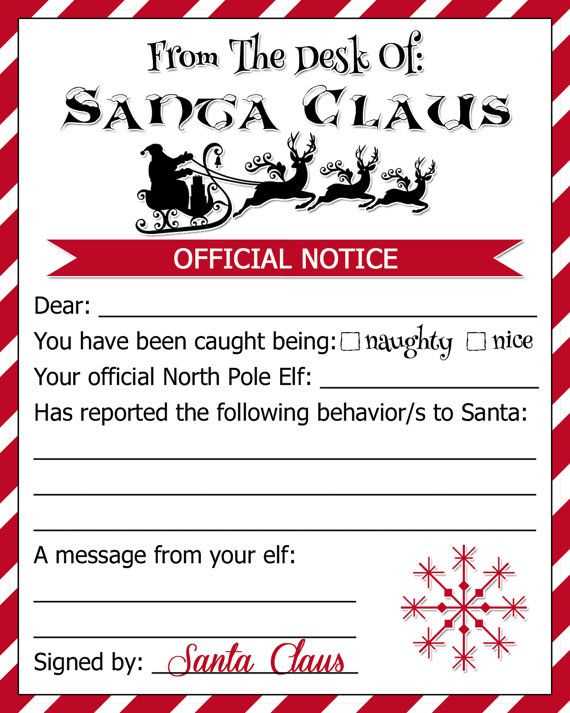 elf on the shelf letter to santa template