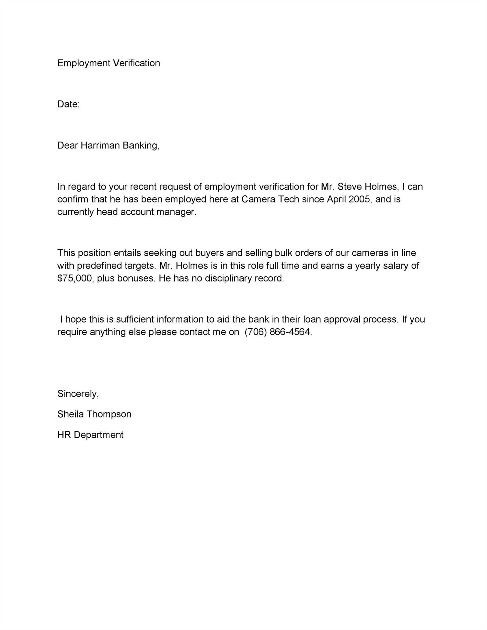 employee letter template