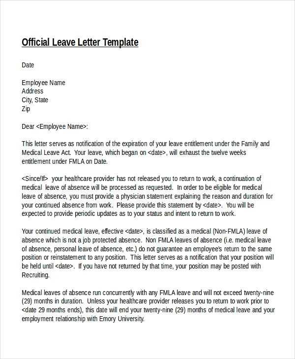 employee release letter template