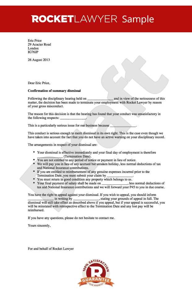 employment appeal letter template