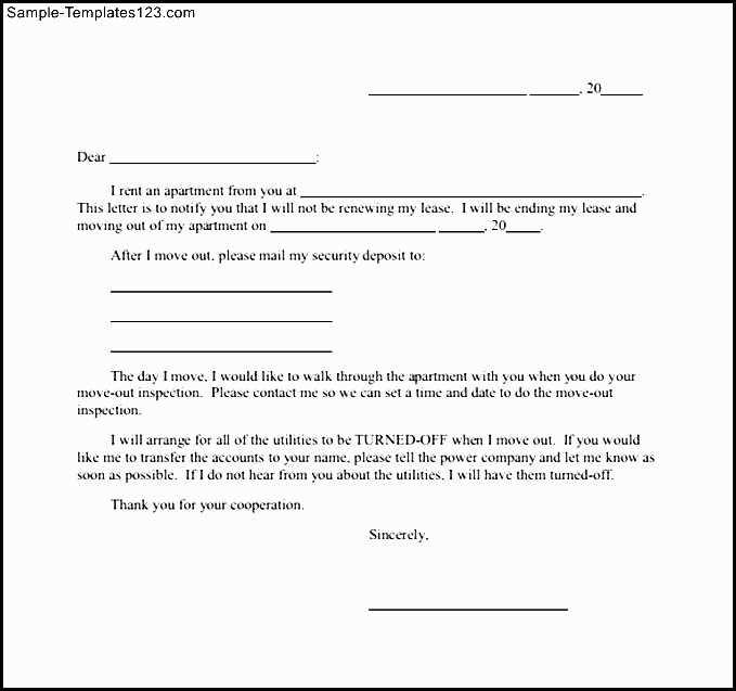 end of lease letter to tenant template