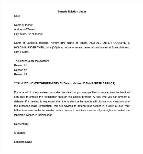 ending tenancy notice letter template