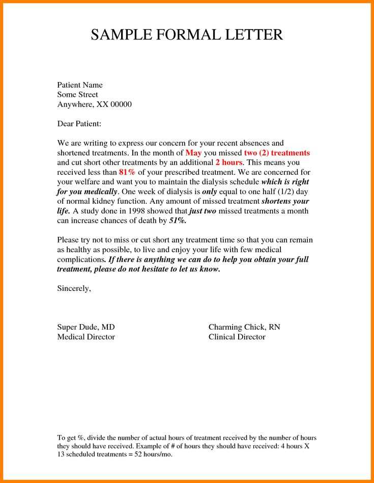 english formal letter template