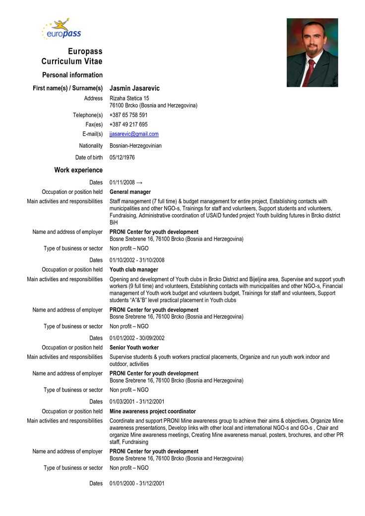 europass cover letter template