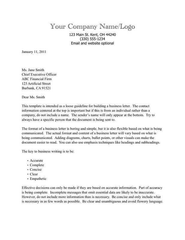 executive letter template