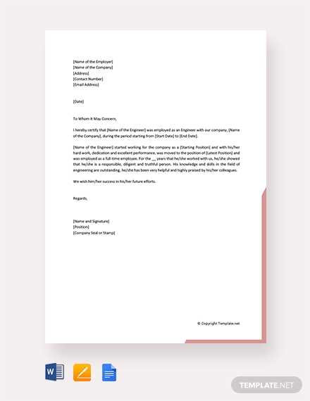 experience letter templates