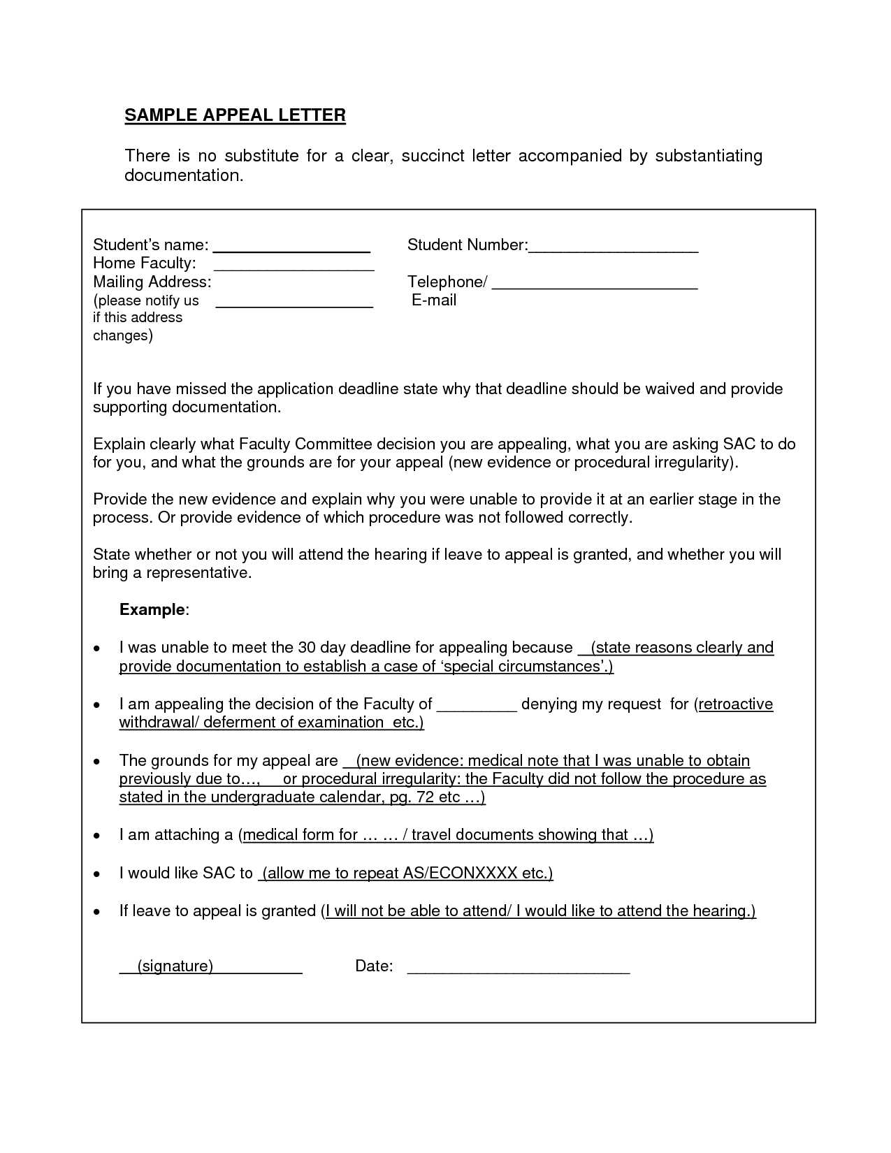 expulsion appeal letter template