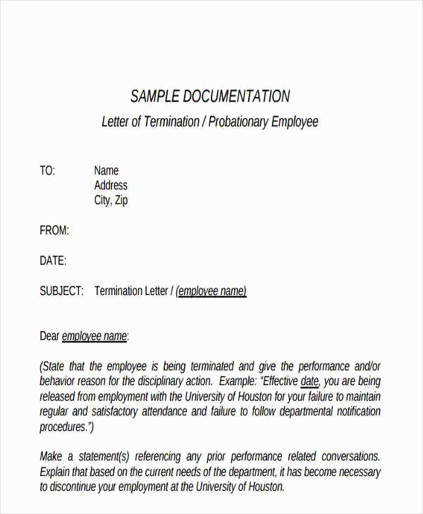 extension of probation period letter template