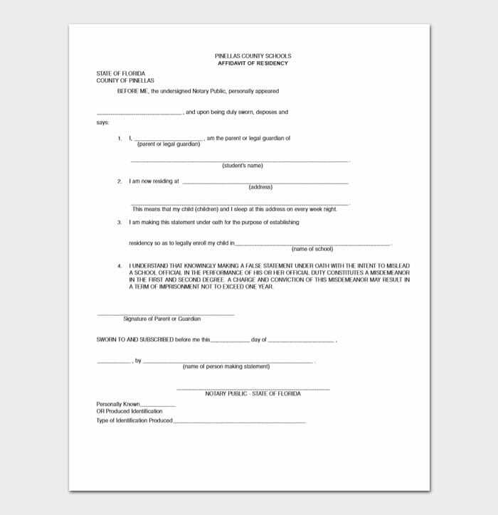 family member proof of residency letter template