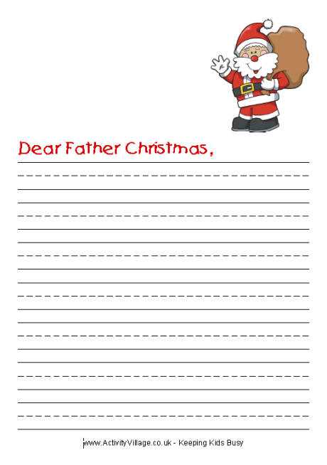 father christmas letter template printable