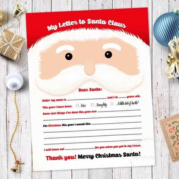 father christmas letter template printable